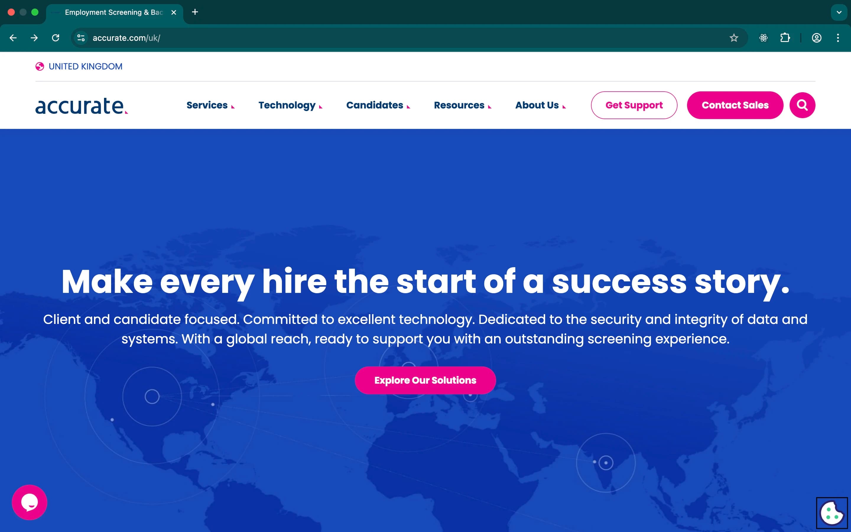 A screenshot of the Accurate website