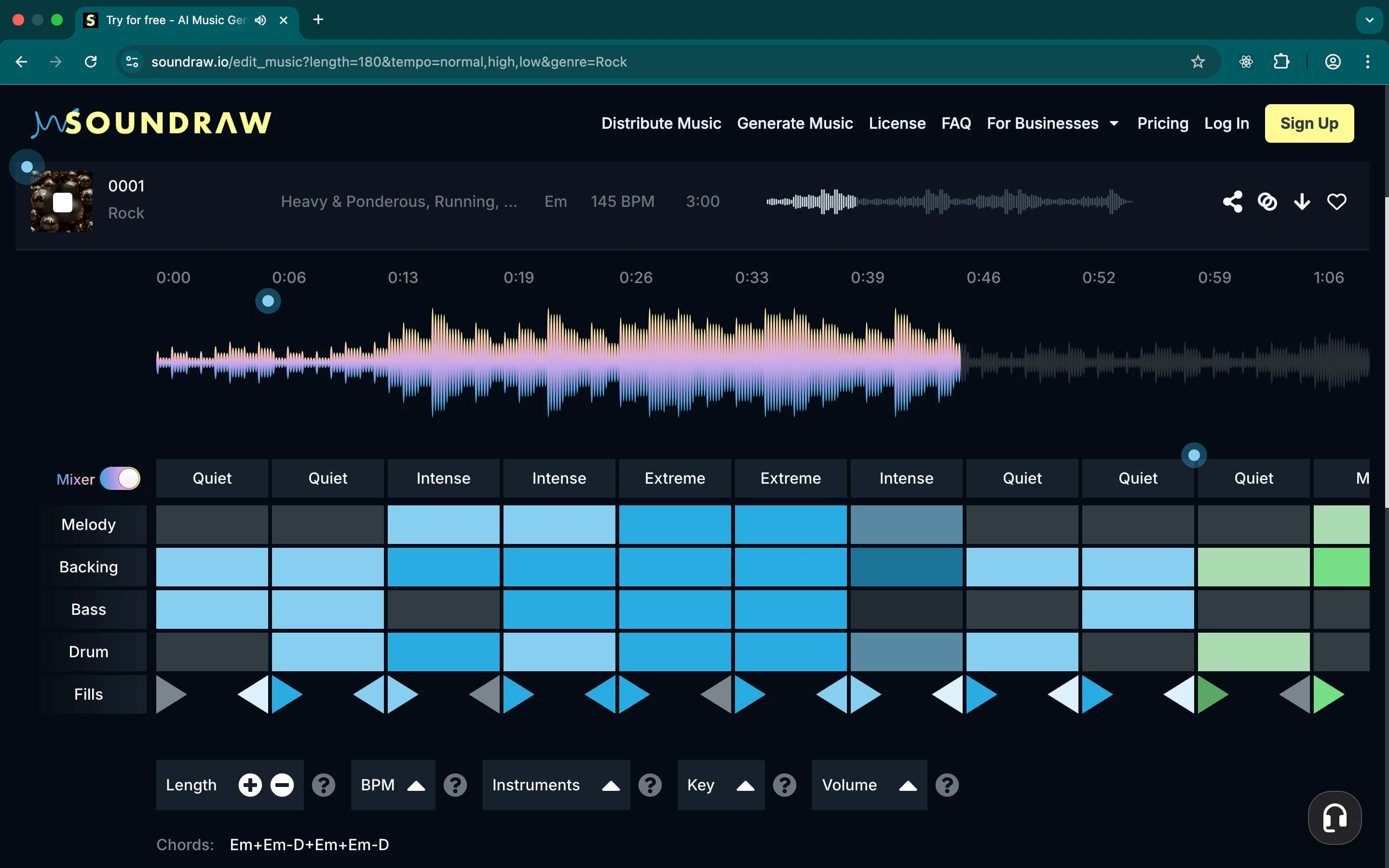 A screenshot of the Soundraw website